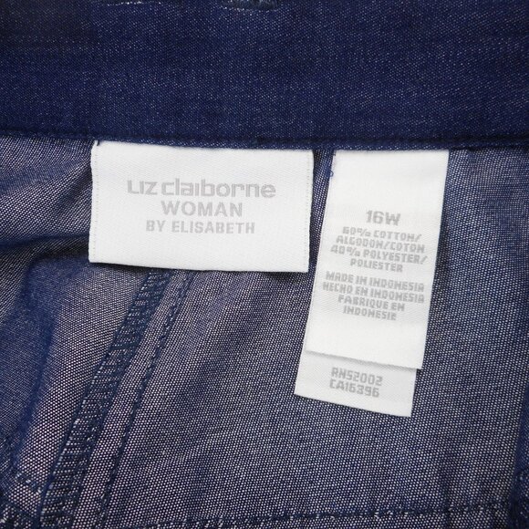 Liz Claiborne Women's size 16W Chambray Skirt Navy Blue Knee-Length NWT - Picture 6 of 10